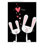 I Love You Bunny Rabbits (white) Valentine Card