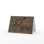 I Love You Carved in Wood Cards