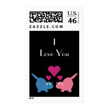 I love you cat stamps