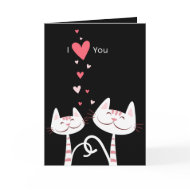 I Love You Cats (black) Valentine card