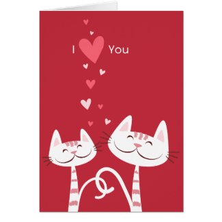 I Love You Cats Valentine Greeting Card