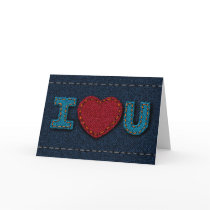 I Love You - Denim Card