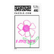 I Love you Flower stamp stamp