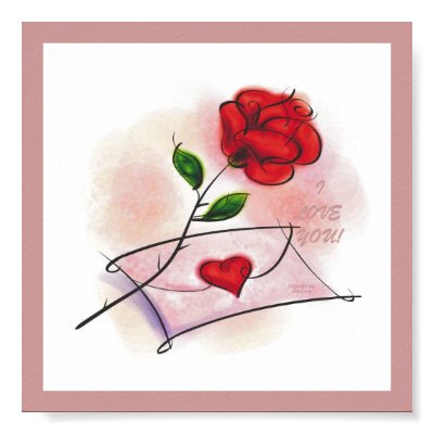 love letter background. Red Rose with a love letter,