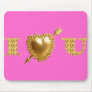 I LOVE YOU. Gold, jeweled I Heart You. Mousepads