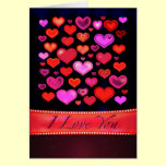 I LOVE YOU Gothic pink red hearts drawing cards