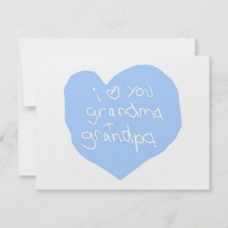 I Love You Grandma And Grandpa Blue invitation