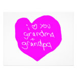 I Love You Grandma And Grandpa Pink Custom Announcement