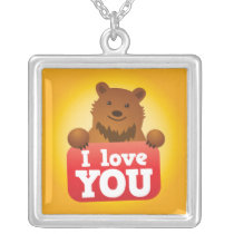 i love you grizzly Bear necklace necklaces