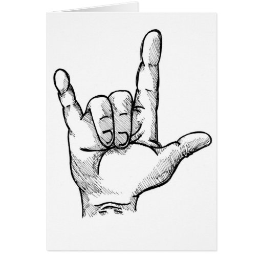 I love you hand sign card Zazzle
