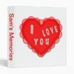 I LOVE YOU HEART BINDERS