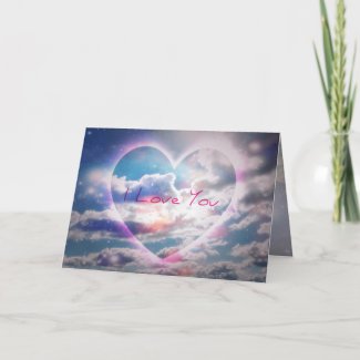 I Love You Heart Clouds Card card