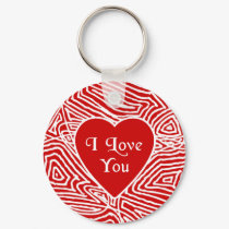 I Love You Heart Keychain by scribbleprints I Love You Heart Keychain