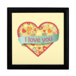 I love you heart with banner - Funky Love Jewelry Box