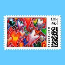I Love You Hearts postage