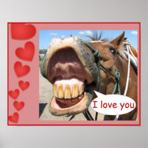 "I Love You" Horse Print Customizable