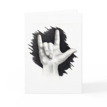 I LOVE YOU IN ASL #2 GREETING CARDS