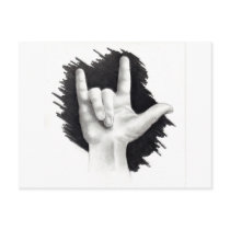 I LOVE YOU IN ASL #2 POSTCARD