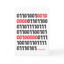 I love you in Binary Code Greeting Card