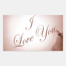 I love you in sepia tone rectangle sticker