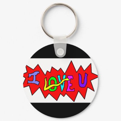 I Love You Key Chain by clownfacearts