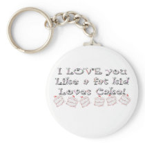 I Love You Like A Fat Kid Loves Cake Keychains