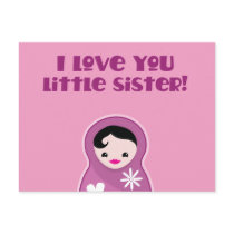 I love you little sister! babushka doll postcards