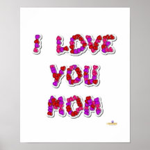 I Love You Mom Candy Hearts Print