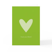 I love you mom green heart greeting card cards