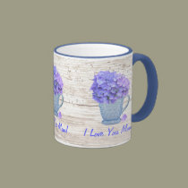 I Love You Mom Hydrangea Mug mugs