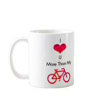 I love you more than my bike in white and red mugs by Mobo2010 I love you more than my bike in white and red mugs