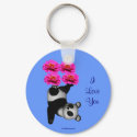 I Love You Panda Bear Flower Photo Keychain by SmilinEyesTreasures I Love You Panda Bear Flower Photo Keychain
