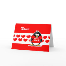 I Love You Penguin Card