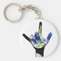 I Love You Planet Earth Keychain