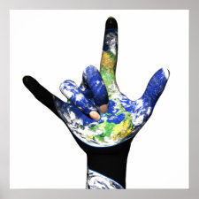I Love You Planet Earth Poster print