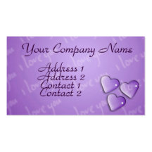 I Love You Purple Business Card
