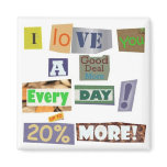 I love you - ransom-note-style magnets