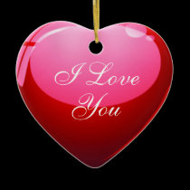 I Love You Red Heart ornaments