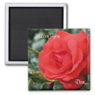 I Love You Red Rose Customizable Flower Magnet magnet