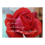 "I Love You" Red Rose Poster