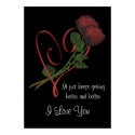 I Love You Red Roses Heart Flower Poster posters