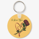 I Love You Red Roses Red Heart Keychain keychain