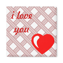 I love you romantic illustration magnet
