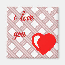I love you romantic illustration magnet