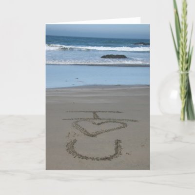 I Love You - Sand Script Greeting Card by aaronkwood. I Love You Card