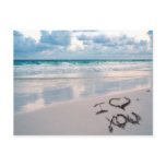I Love You, Sand Writing on the Beach Postcard