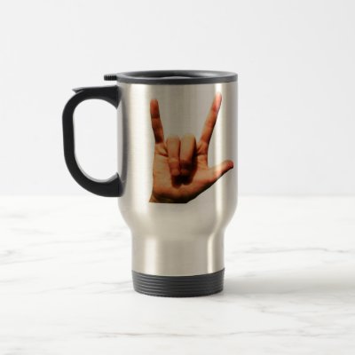 The I Love You Sign. I LOVE YOU SIGN LANGUAGE MUGS by PerGis_NOSaints. I LOVE YOU TRAVEL MUG. THIS ITEM CAN BE PERSONALIZED BY CHOOSING THE CUSTOMIZE IT FEATURE.