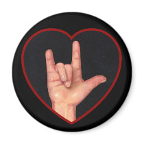 I LOVE YOU SIGN LANGUAGE ON BLACK magnets by joyart I LOVE YOU SIGN LANGUAGE ON BLACK magnets