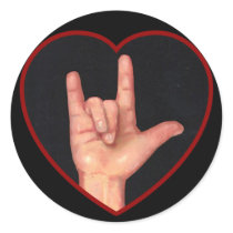 I LOVE YOU SIGN LANGUAGE ON BLACK stickers by joyart I LOVE YOU SIGN LANGUAGE ON BLACK stickers