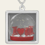 I Love You Snow Globe Pendant